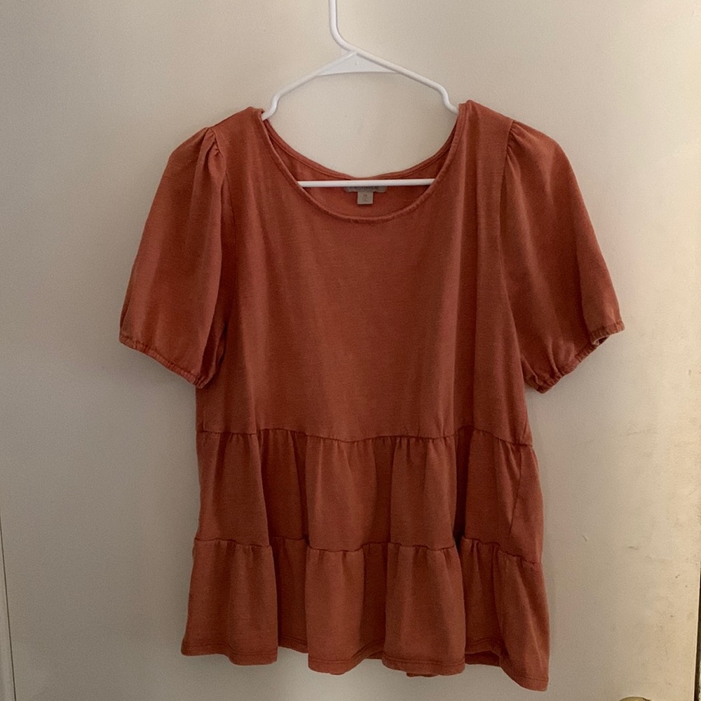 Wonderly medium orange ruffle shirt